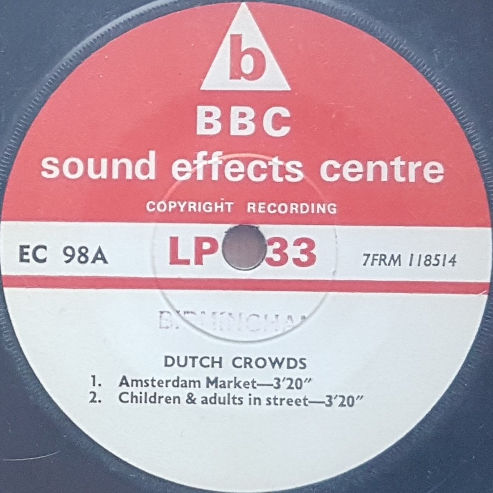 EC 98A Dutch crowds Not registered from the BBC records and Tapes library Label